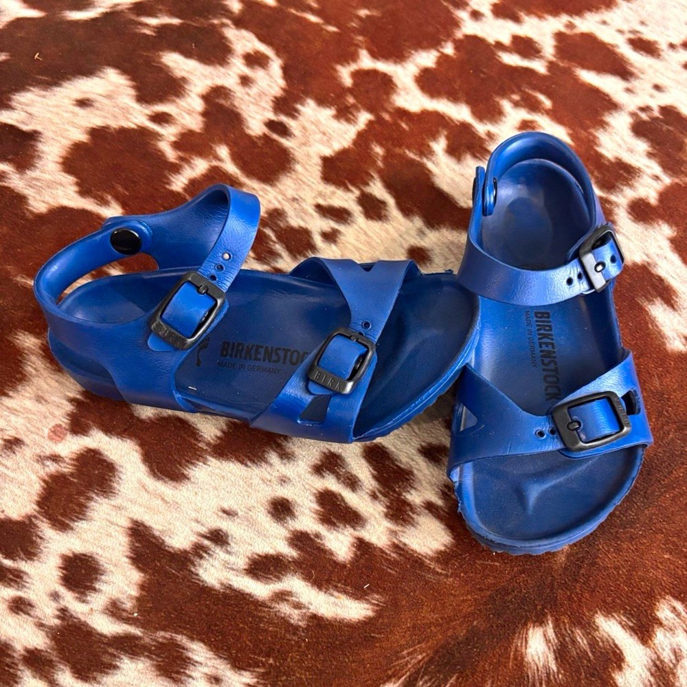 Birkenstock Rio Unisex Kids Blue Strappy Buckle Sandals US 10 28